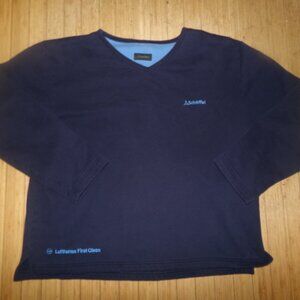 Schoffel Men's XL Blue Fleece Cotton Pullover Sweater Sweatshirt~Lufthansa First